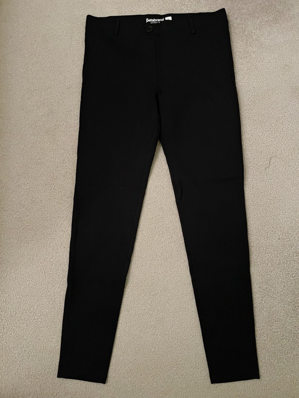 Betabrand Black Ponte Skinny-Leg Dress Pant Yoga Pants (size Large)